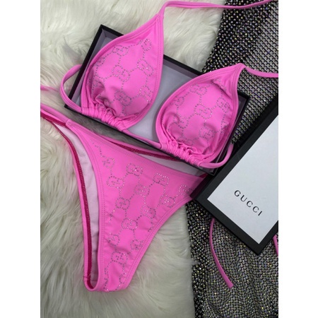 Bộ Bikini Họa Tiết Gu Gg Cổ Điển