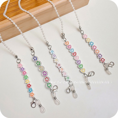 Dây đeo khẩu trang Kính Bằng Acrylic Trong Suốt Hình Mặt Cười Dễ Thương 2022