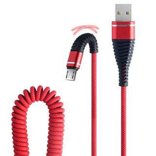 Micro USB  Spring Durable Cable Data Fast Charging A