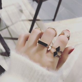 BỘ 5 NHẪN NỮ KẾT HỢP NHIỀU NGÓN TAY THỜI TRANG HOT TREND TIKTOK - 1CARA