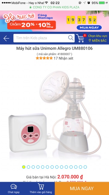 Máy hút sữa Unimom Allegro UM880601