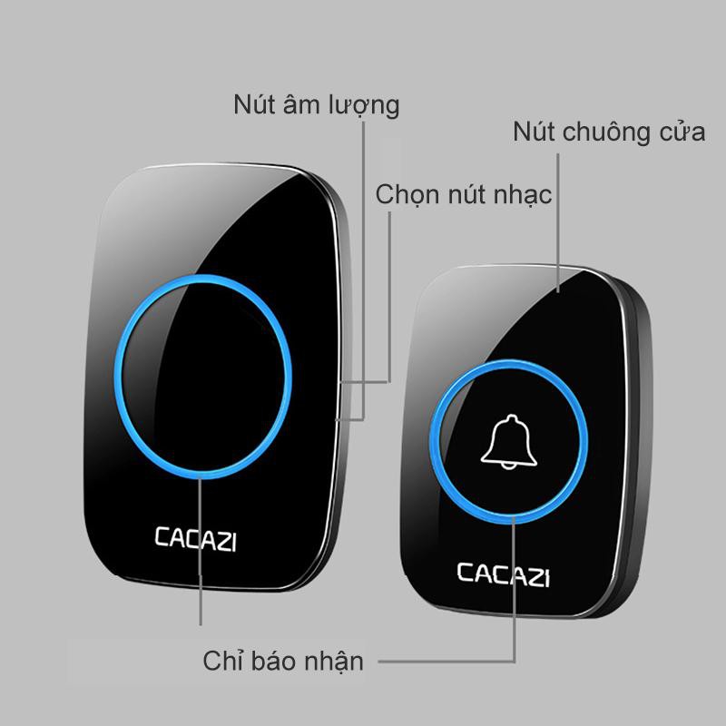 Chuông cửa không dây Cacazi A10 khoảng cách 300m chống nước(loại cao cấp)QMAT,Chuông Báo Khách Bảo Hành 1 Đổi 1 TroTháng