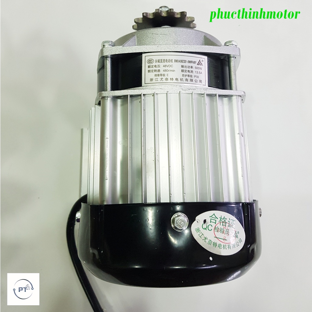 Động cơ xe điện BLDC 48V 500W giảm tốc  không chổi than