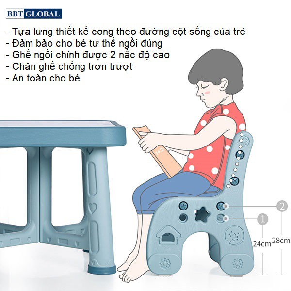 Bàn ghế trẻ em style Hàn Quốc BBT Global cao cấp BG101