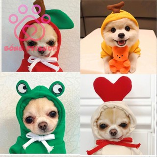 Áo nỉ hoodie cosplay hoa quả siêu đáng yêu - Bộ 2 chân cho thú cưng - Áo nỉ có mũ cho chó mèo