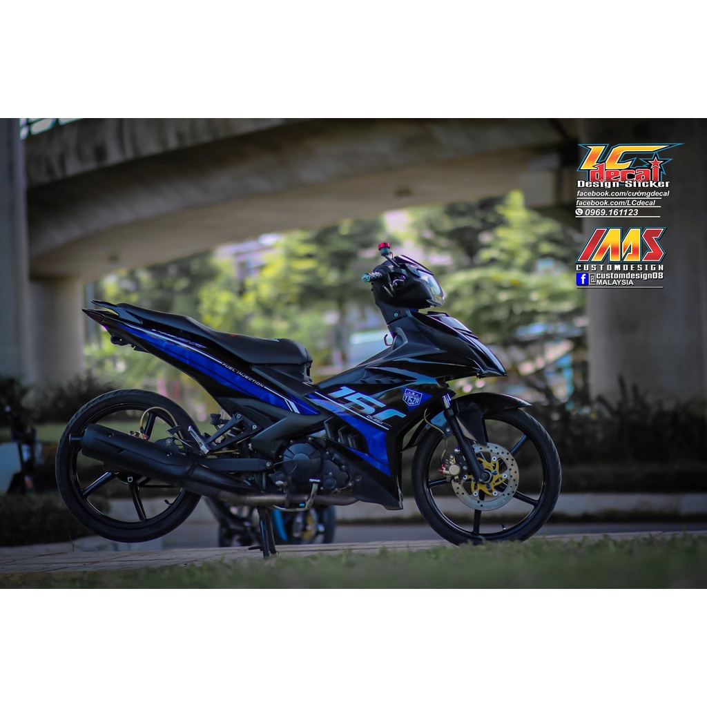 Tem rời Exciter 150 đenh xanh gp y15zr
