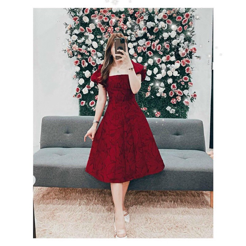 🥇SIÊU PHẨM ĐẦM GẤM HOA NƠ LƯNG