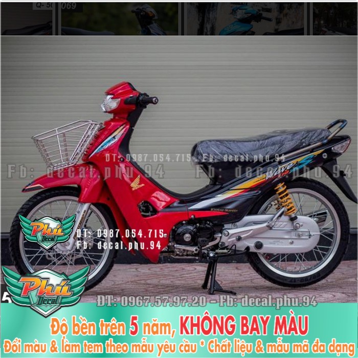Tem rời Wave nhỏ đỏ đen B