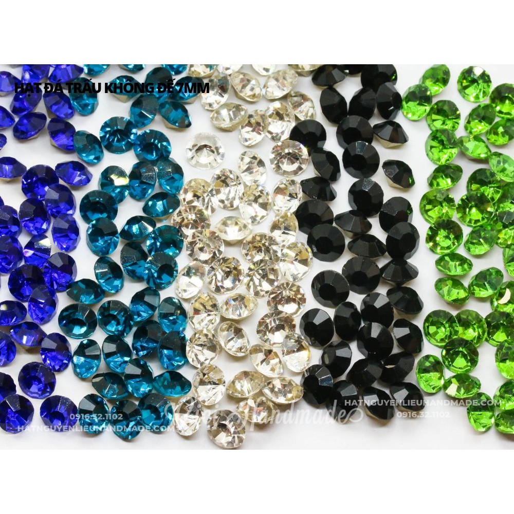 Set 10 hạt đá trấu không đế size 7mm Cici Handmade chuyên hạt đá hạt pha lê hạt cườm hạt trang sức tự làm