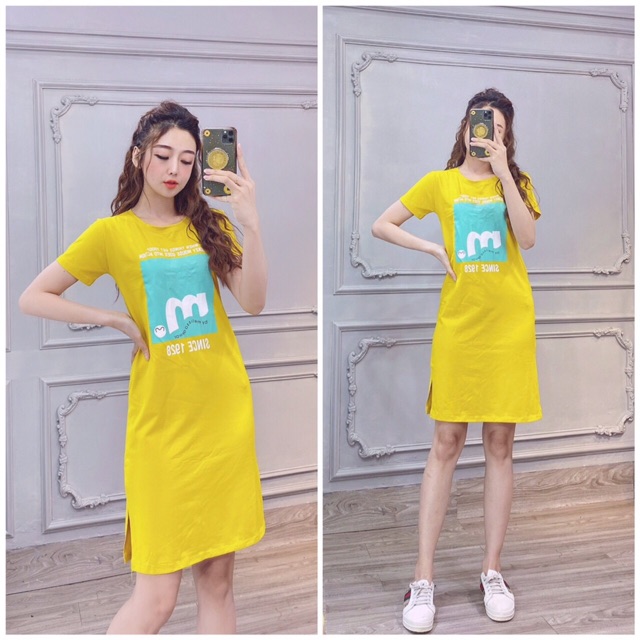 Đầm THUN THÁI in - xẻ tà (bao chất đẹp) | BigBuy360 - bigbuy360.vn