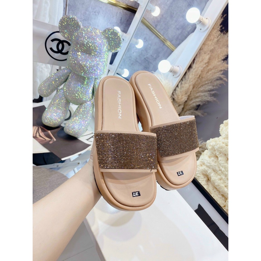 [RẺ NHẤT SHOPEE] DÉP ĐẾ XUỔNG NỮ HOT TREND QUAI BÁN ĐÁ SANG LẤP LÁNH HÀNG LOẠI 1 ĐẾ NHẸ ĐẸP