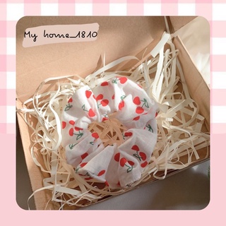 Dây cột tóc Scrunchies quả cherry dễ thương cao cấp