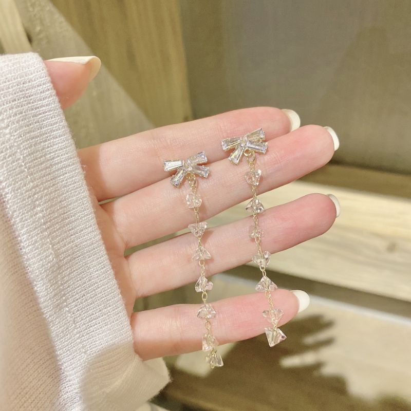 Hoa tai bạc S925 - Bông tai bạc Ý sang trọng, thanh lịch Vườn Trang Sức VTS HT00191