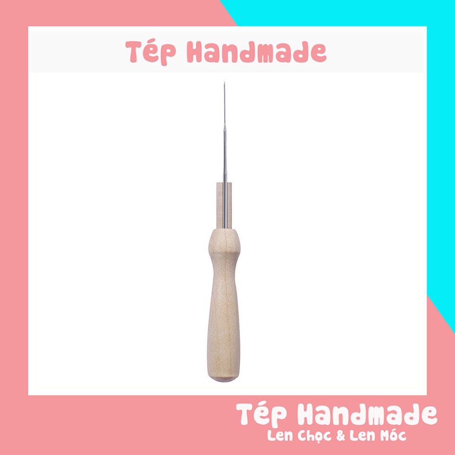 bút chọc len cán gỗ loại tốt kèm kim needle felting