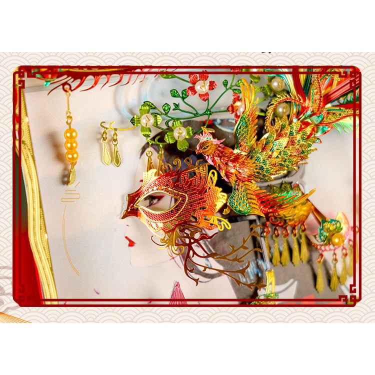 Mô hình lắp ghép kim loại 3d khung tranh phượng hoàng