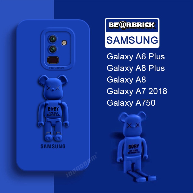 Ốp Điện Thoại Silicon Mềm Có Giá Đỡ Hình Gấu Bảo Vệ Camera Cho Samsung Galaxy A6 Plus A8 A7 2018 A750 A6+ A8+