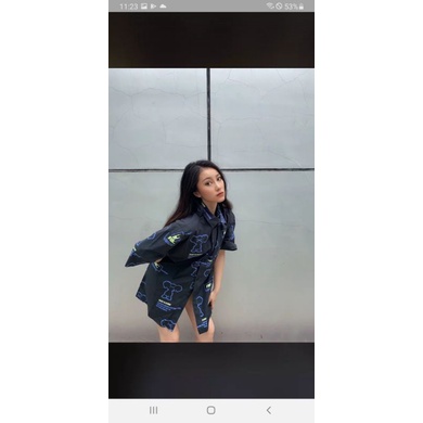 Áo Sơ Mi Tay Ngắn Unisex Cổ Bẻ Phong Cách Hàn Quốc Freesize