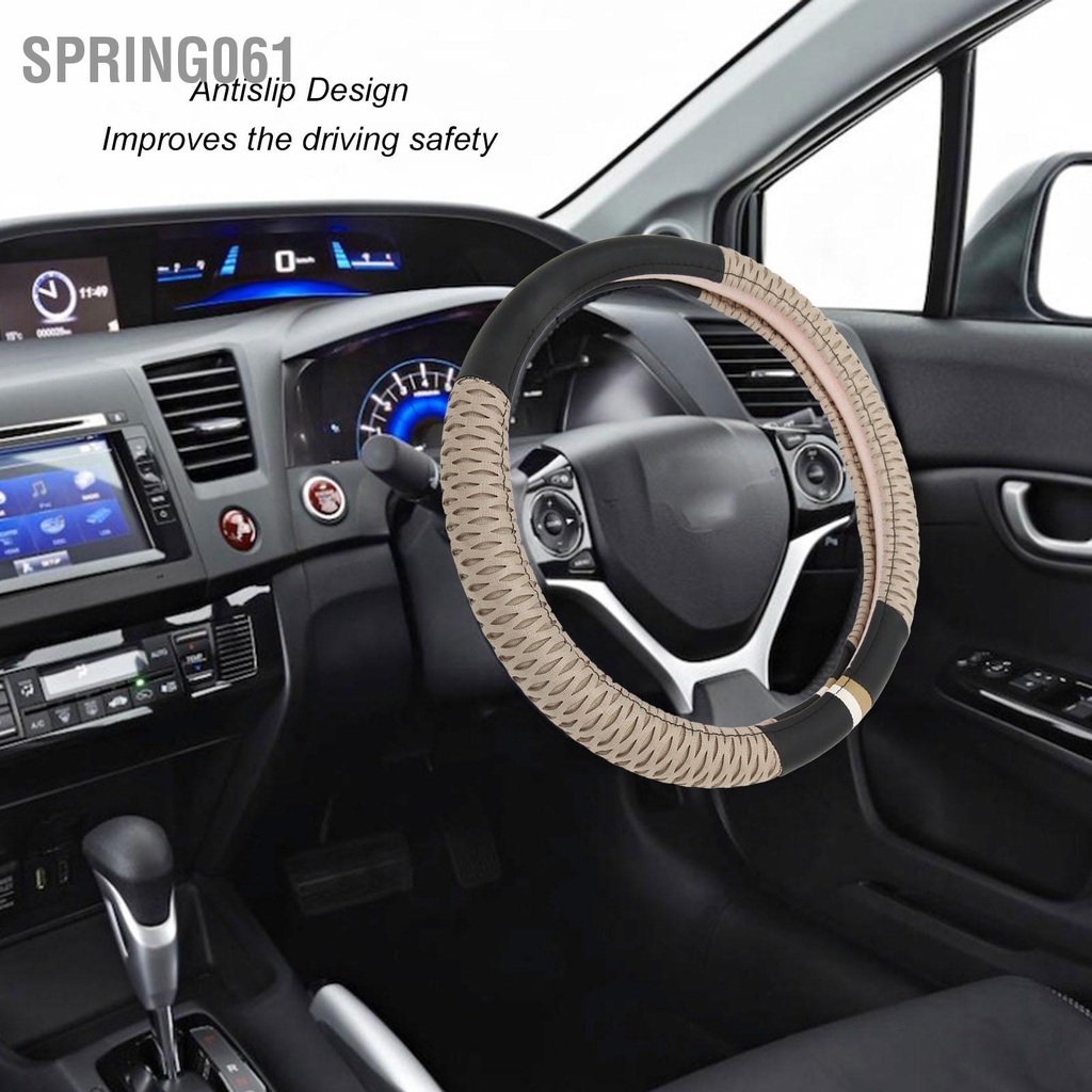 Spring061 Xe hơi Da nhân tạo Bao bọc vô lăng Universal Fit Bảo vệ chống trượt để sửa đổi
