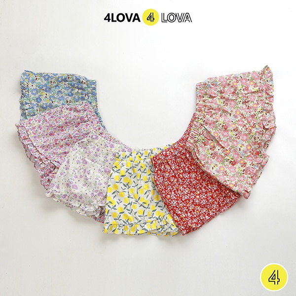 Chân váy giả quần short bé gái 4LOVA thô cotton mềm mại thoáng mát hoa nhí xinh dễ thương