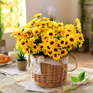 Hoa hướng dương hoa lụa 24 bông, sunflower hoa giả mang đến sự may mắn, hạnh phúc LHD1