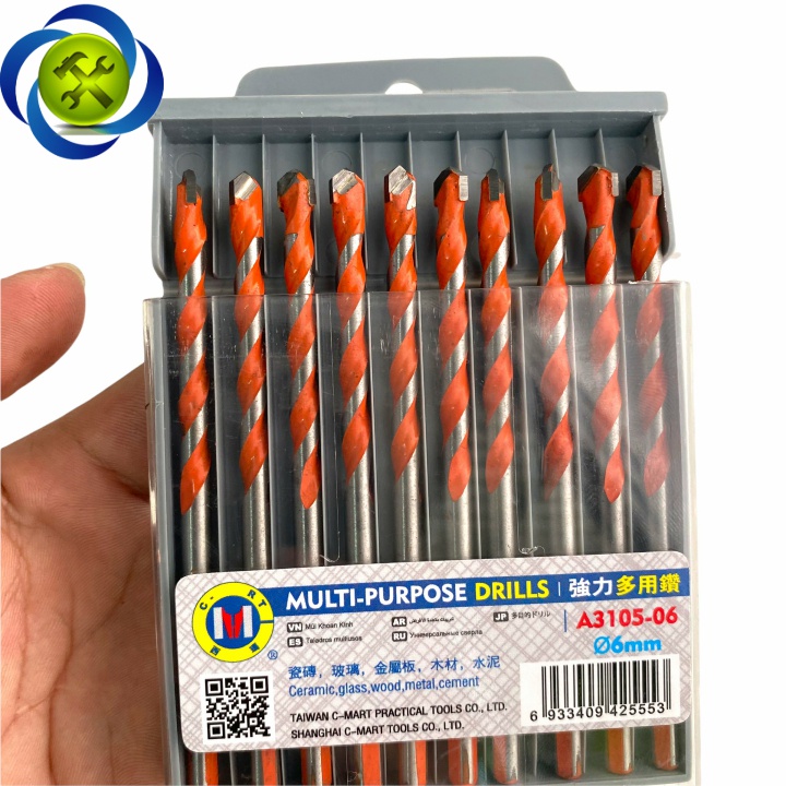 Mũi khoan tường 6mm C-Mart A3105-06 (10 mũi)