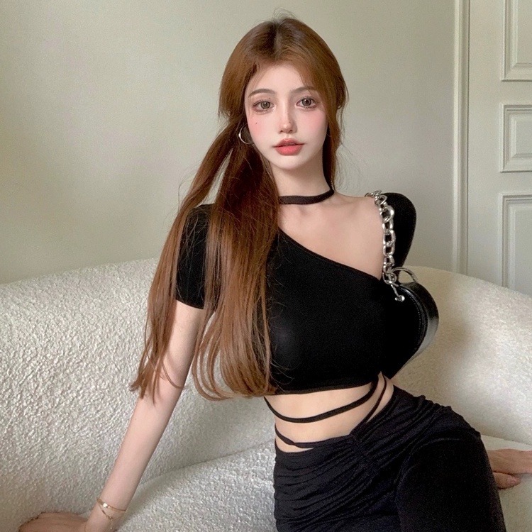 Áo croptop dây chéo body HAGA ngắn tay cotton mềm mịn charming girl ADEC39CT