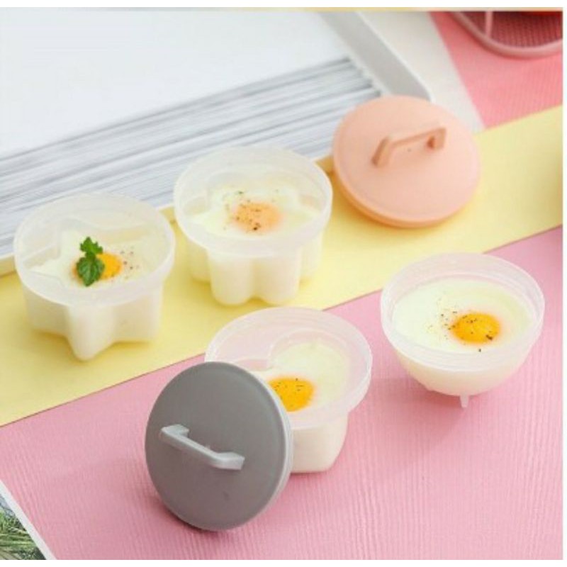 Khuân hấp trứng, làm bánh cho bé ( Bọ gồm 4 khuân nhựa kèm chổi quét silicon )