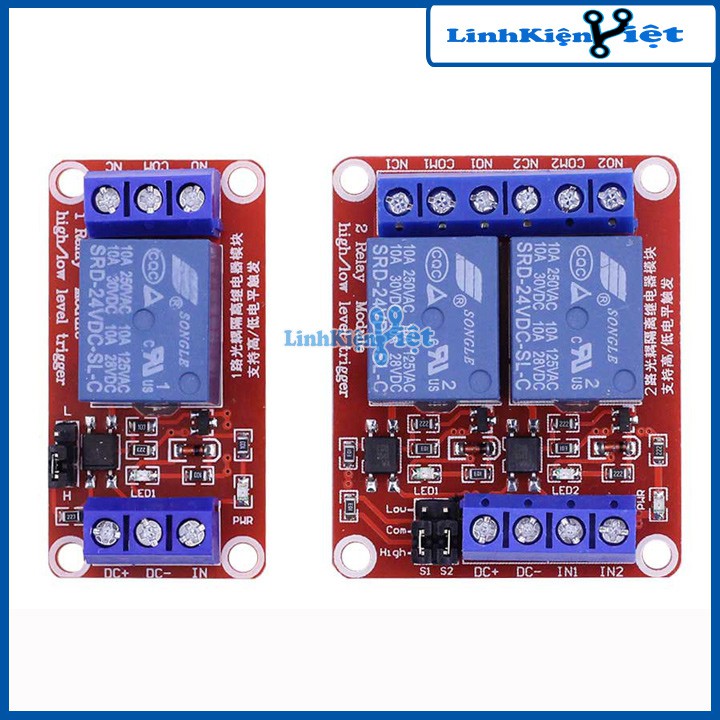 Module Relay 24VDC 1/2 Kênh High/Low