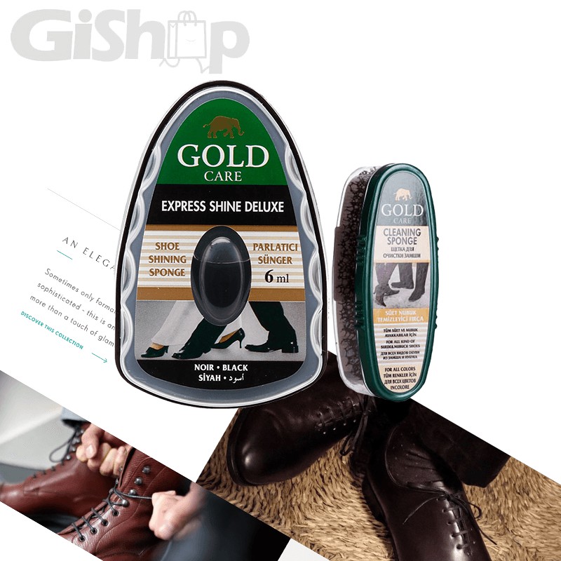 Combo Đánh Bụi & Đánh Bóng Da, Giày GoldCare GC4017.4008