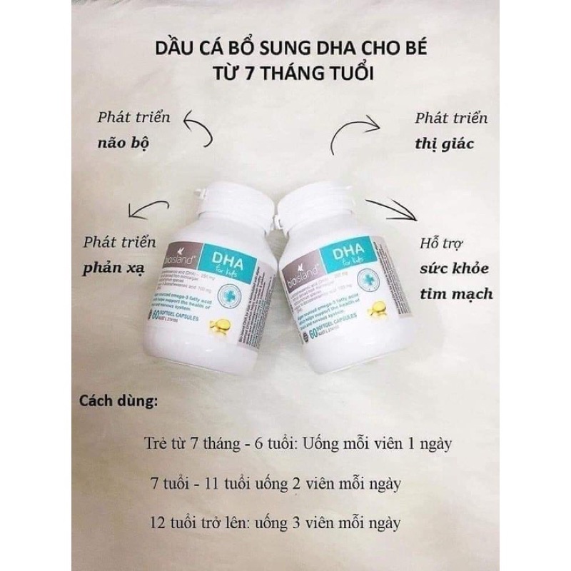 Viên uống bổ sung DHA cho bé Bio Island DHA kid Úc 60 viên - Date mới