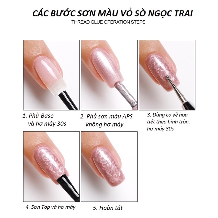 Sơn Gel AS Cao Cấp - Hàng Loại 1 - Màu Vỏ Sò Ngọc Trai Khảm Xà Cừ APS