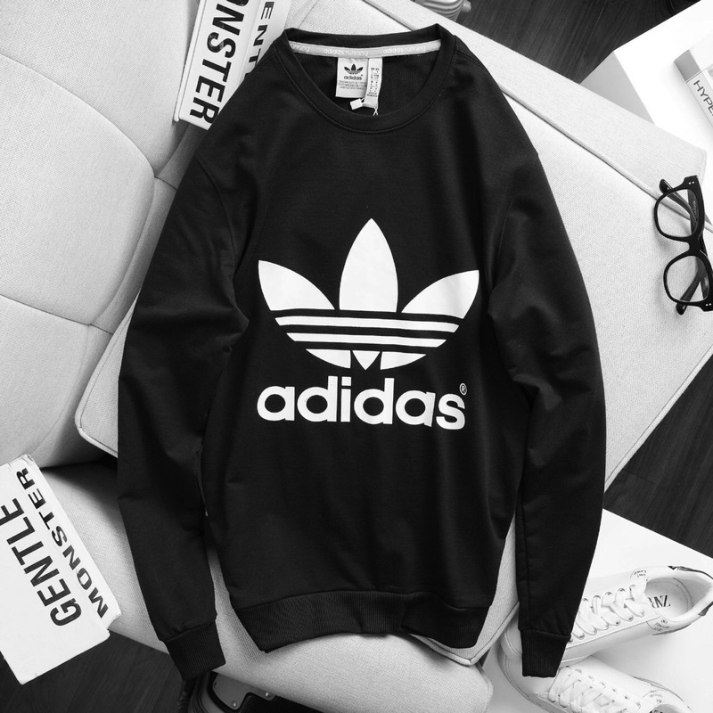 áo thun tay dài vải da cá adidas .