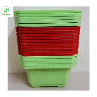 ComBo 20 Chậu Nhựa Trồng Cây Mini Hình Chữ Nhật Kích Thước 18x14x11Cm