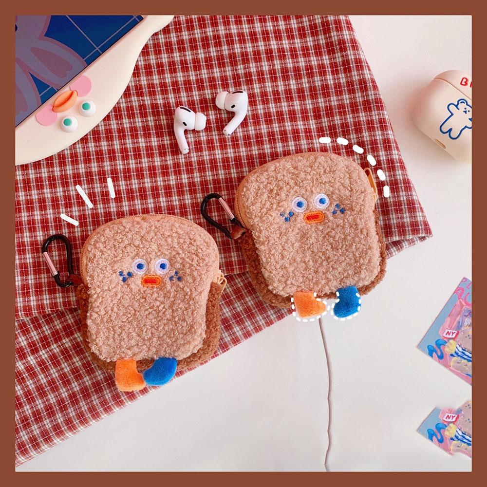Ví Đựng Tiền Xu Mini Hình Bánh Mì Nhồi Bông Dễ Thương Cho Bé