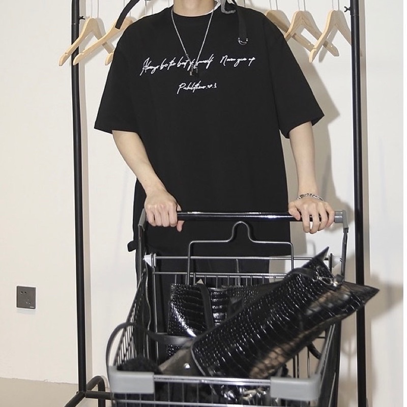 Áo thun tay lỡ nam nữ,in chữ Paki 2 màu