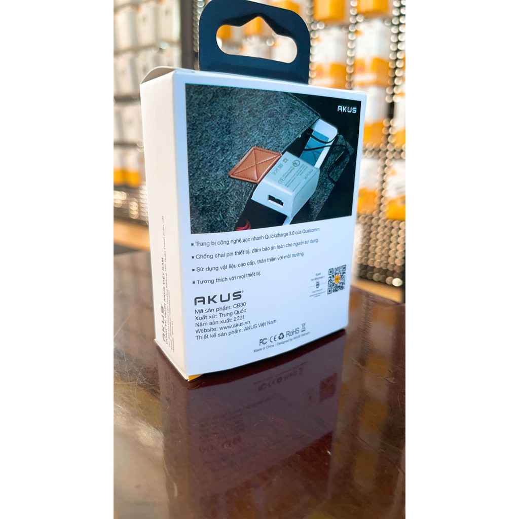 Combo sạc nhanh Akus CBT30 - CBM30 chân micro và type C