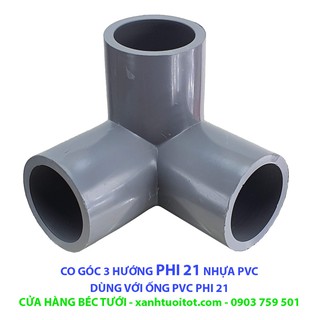 BỘ 10 CO GÓC 3 HƯỚNG PVC PHI 21 - DÀY 3 MM