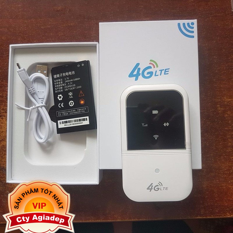 Bộ phát sóng wifi 4G từ sim- Cục phát wifi mini cầm tay -Phát wifi 4G AGD LTE Hàng hiệu ,tốc độ cực cao 150 Mbps