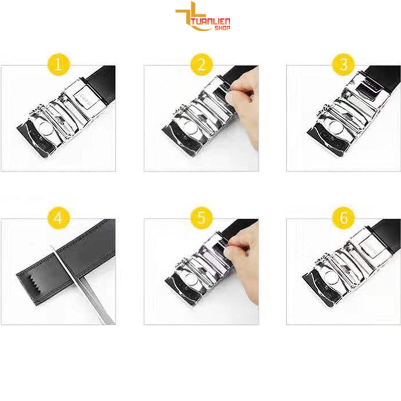 Thắt Lưng Nam Da thật khoá Crom sang trọng màu đen