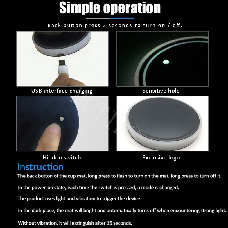 Đế Lót Ly Có Đèn LED 7 Màu Cho Xe Hơi Mazda CX5 CX30 CX8 CX3 2 3 6 5 bl gp