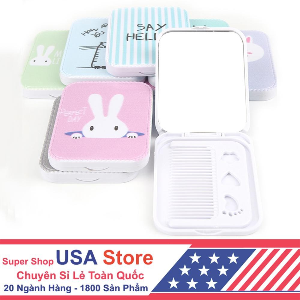 Gương Trang Điểm Bạn Gái - Tặng Lược Cute T6 - Mini Bỏ Túi US906