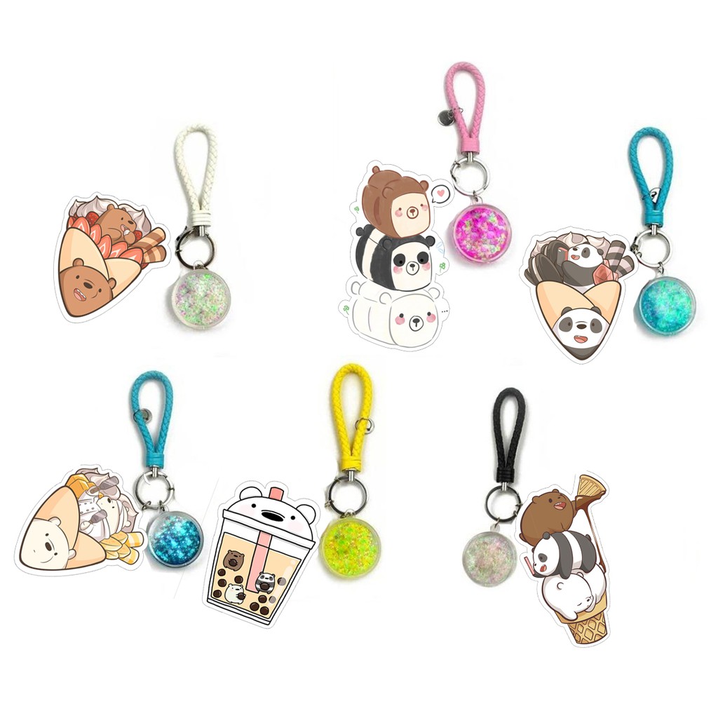 Móc khoá ba anh em gấu kim tuyến MKT3 móc khoá bare bear cute dễ thương kpop thần tượng idol hoạt hình