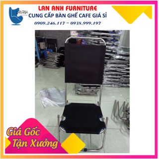 Ghế xếp cafe khung inox lưng cao vải bố 1 mảnh ( LA-C016)