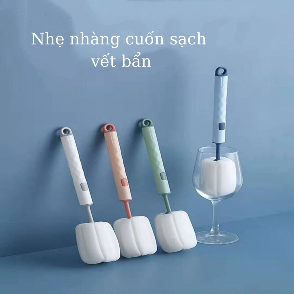 Bàn chải bọt biển lau rửa ly, cốc, bình nước TiLoKi TCD01 có thể tháo dời được