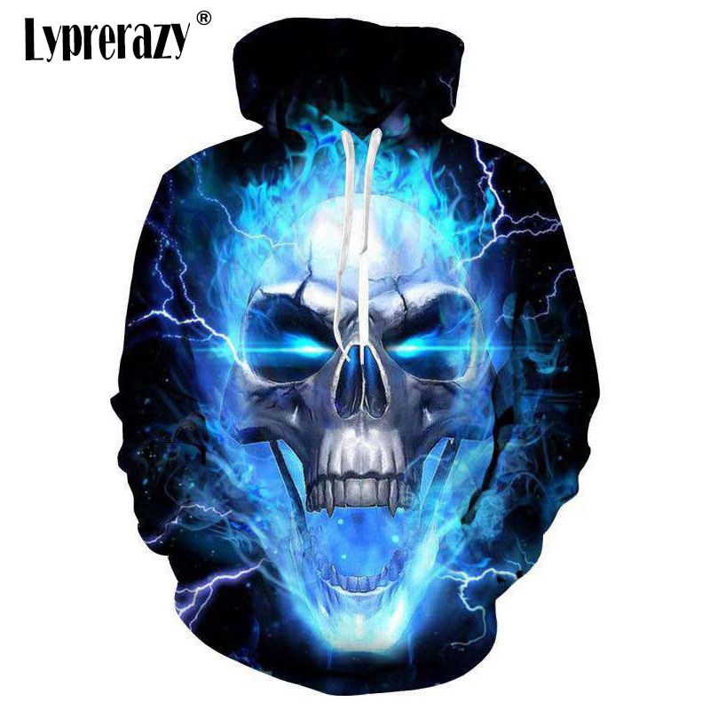 Áo hoodie in hình đầu lâu 3D độc đáo cho nam lẫn nữ