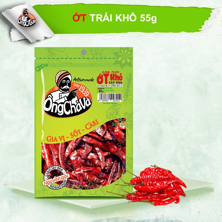Ớt trái khô Ông Chà Và 55gram (Dried whole chilli)