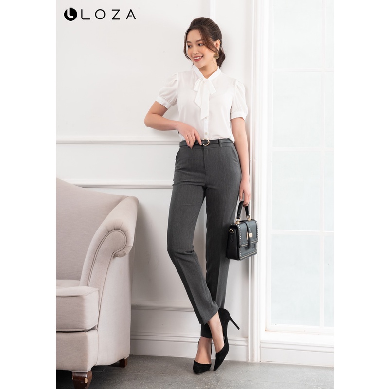 Quần âu nữ LOZA dáng côn đứng màu ghi - LQ12002