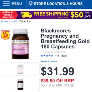 ORDER SALE BLACKMORE PREGNANCY & BREASTFEEDING