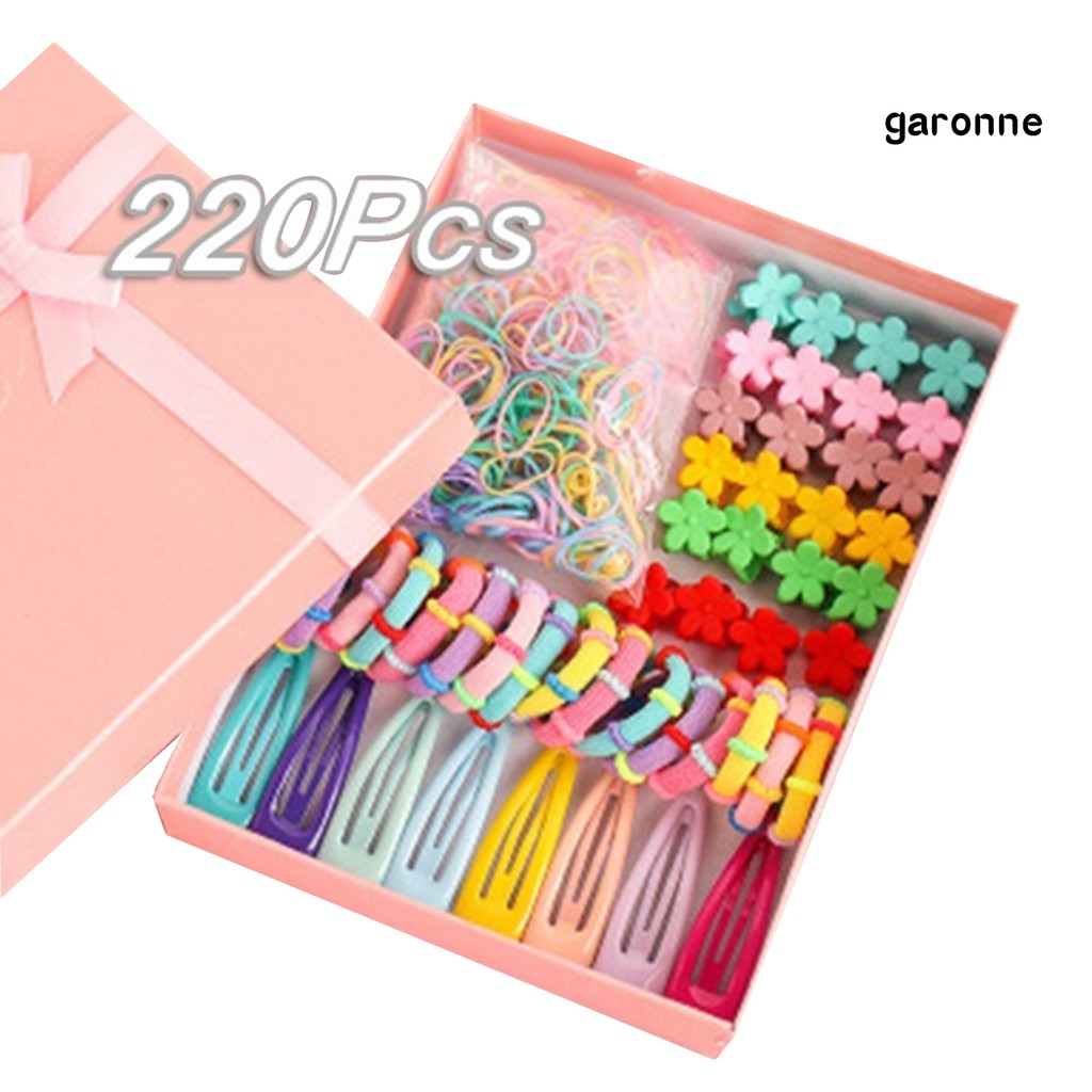 Bộ 220 Phụ Kiện Tóc Nhiều Màu Sắc Dành Cho Bé Gái