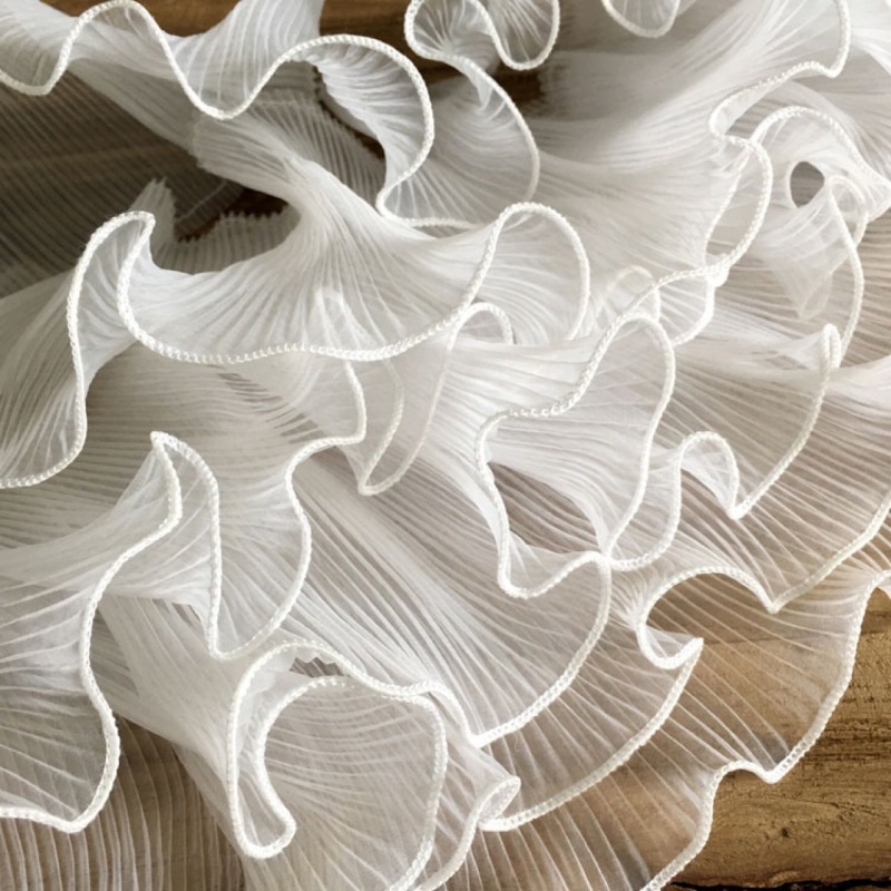 Vải ren bèo vải lưới ba chiều trang trí viền bánh cưới kiểu tròn